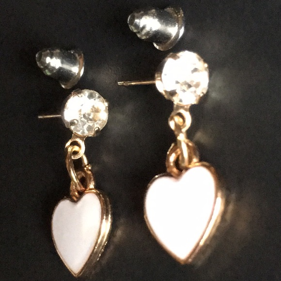 Heart Drop Post Earrings - Picture 7 of 13
